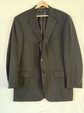 Canali Black Wool Blazer Made in Italy Size 54 / 44R